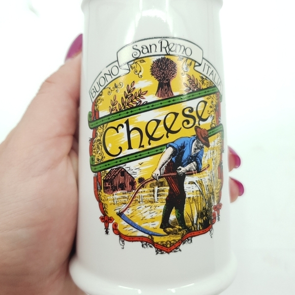 Himark Vintage Parmesan Cheese Shaker San Remo Buono‎ Italia Ceramic Gold Lid - Picture 4 of 9